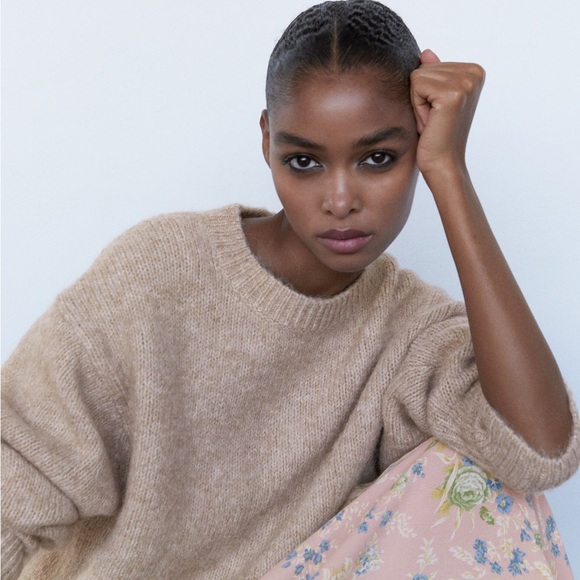 ZARA Soft Touch Knit Sweater TRF in Beige - Picture 4 of 8